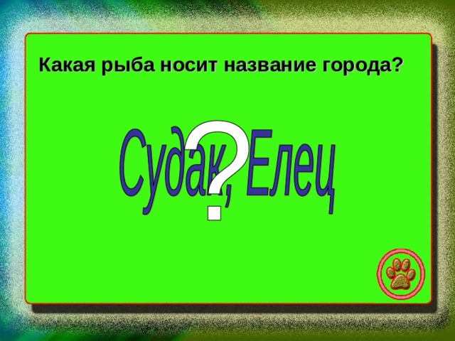 Какая рыба носит название города? 