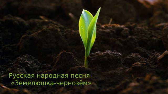 Русская народная песня  «Земелюшка-чернозём» 