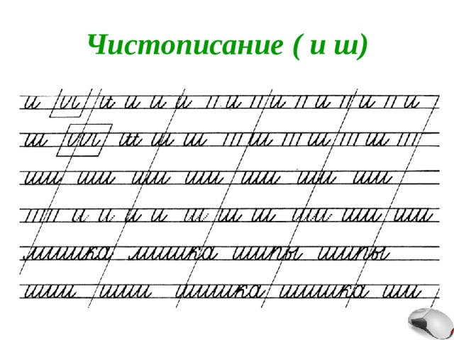 Чистописание ( и ш) 