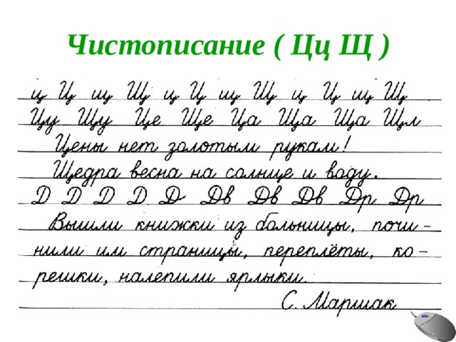 Чистописание ( Цц Щ ) 