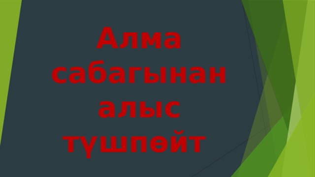 Алма сабагынан алыс түшпөйт 