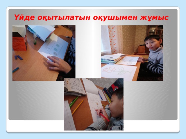 Үйде оқытылатын оқушымен жұмыс   