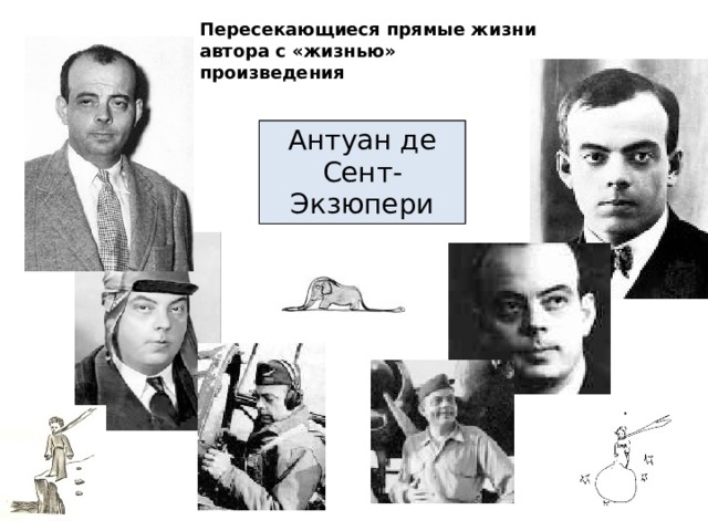 Пересекающиеся прямые жизни автора с «жизнью» произведения   Антуан де Сент-Экзюпери 