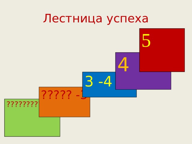 Лестница успеха 5 4 3 -4 ????? -3 ???????????? 