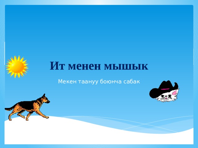 Ит менен мышык Мекен таануу боюнча сабак 