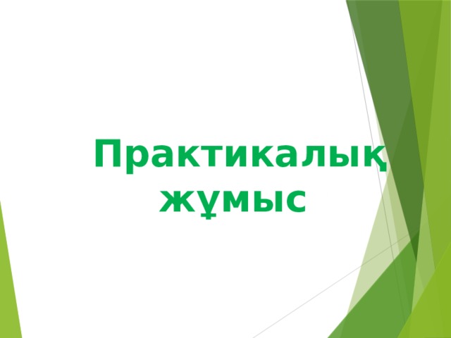  Практикалық жұмыс 