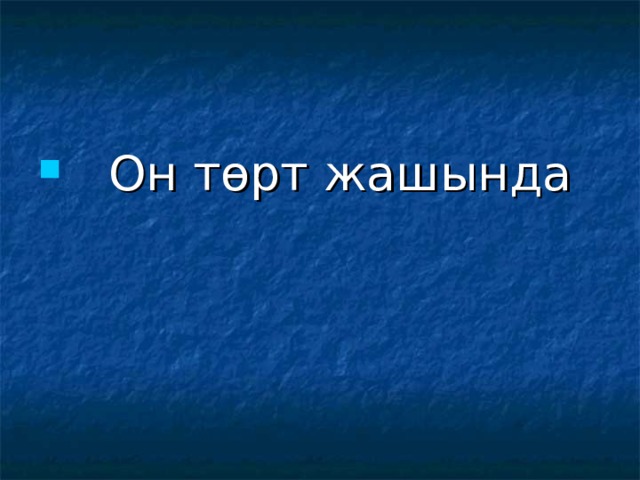  Он төрт жашында 