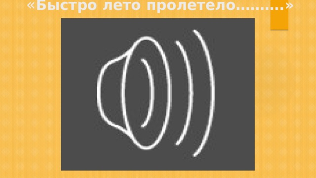 « Быстро лето пролетело……….» 