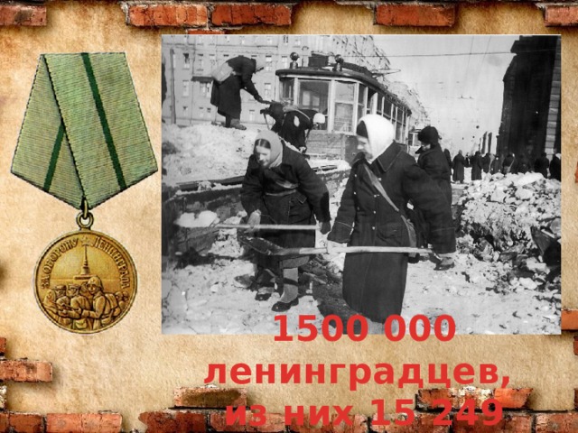 1500 000 ленинградцев, из них 15 249 детей 