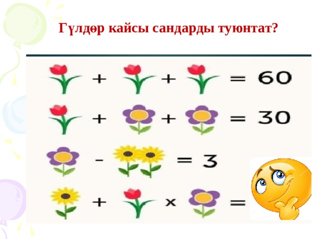 Гүлдөр кайсы сандарды туюнтат? 