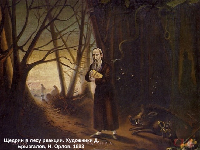 Щедрин в лесу реакции. Художники Д. Брызгалов, Н. Орлов. 1883 19.01.20 Круглова И. А. 