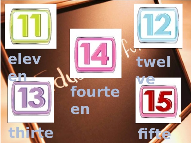 eleven twelve fourteen thirteen fifteen 