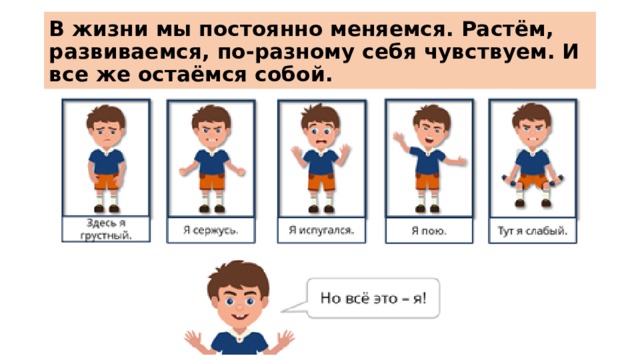 В жизни мы постоянно меняемся. Растём, развиваемся, по-разному себя чувствуем. И все же остаёмся собой. 