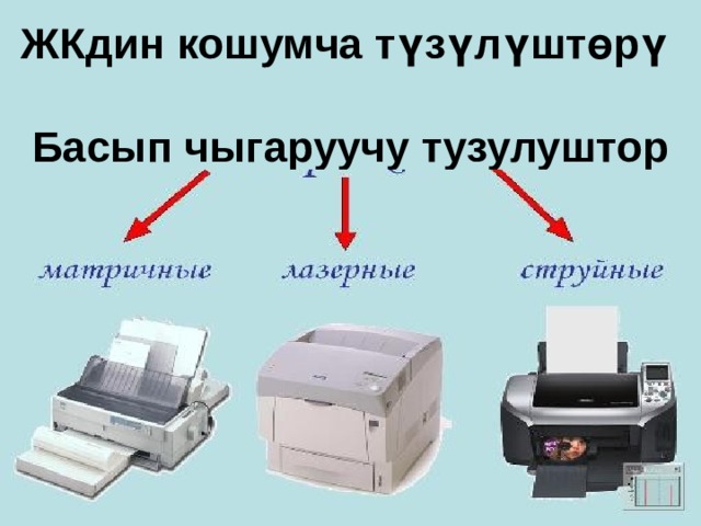  ЖКдин кошумча түзүлүштөрү   Басып чыгаруучу тузулуштор   