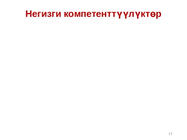 Негизги компетенттүүлүктөр  