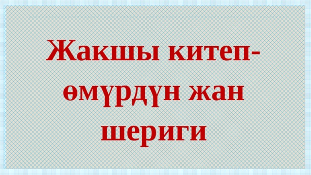 Жакшы китеп-өмүрдүн жан шериги  