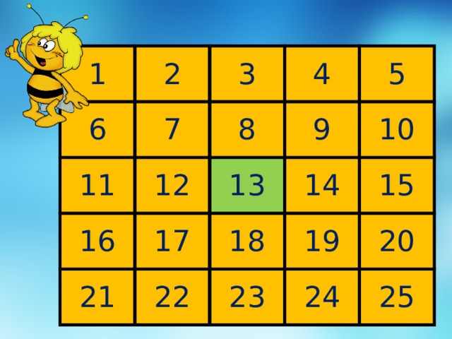 1 2 6 3 7 11 4 8 16 12 21 17 13 5 9 10 18 22 14 15 19 23 20 24 25 