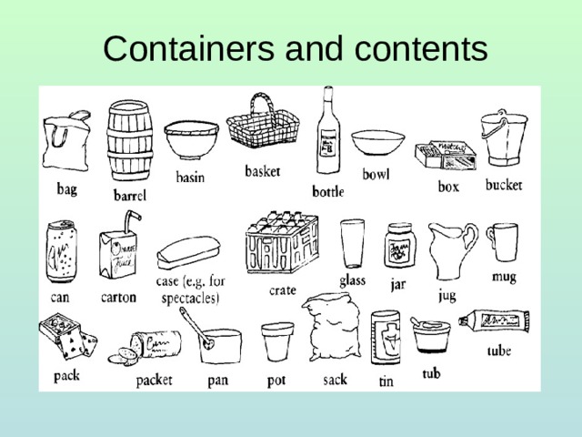 Containers and contents 