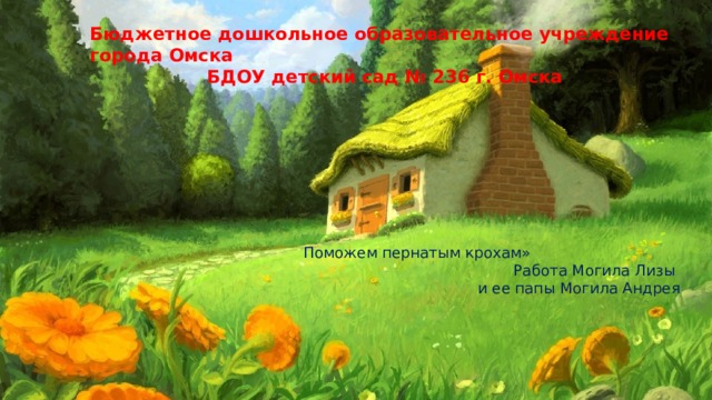 Бюджетное дошкольное образовательное учреждение города Омска БДОУ детский сад № 236 г. Омска Поможем пернатым крохам» Работа Могила Лизы и ее папы Могила Андрея 