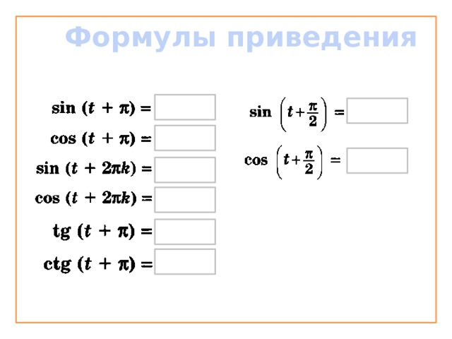 Формулы приведения 