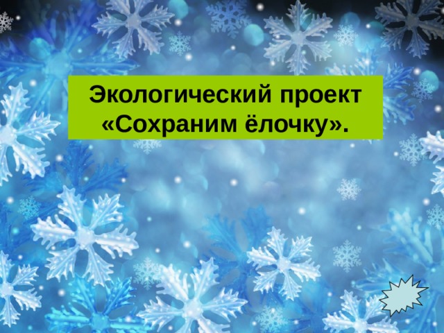 Экологический проект «Сохраним ёлочку». 