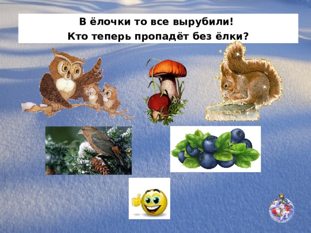В ёлочки то все вырубили! Кто теперь пропадёт без ёлки? 