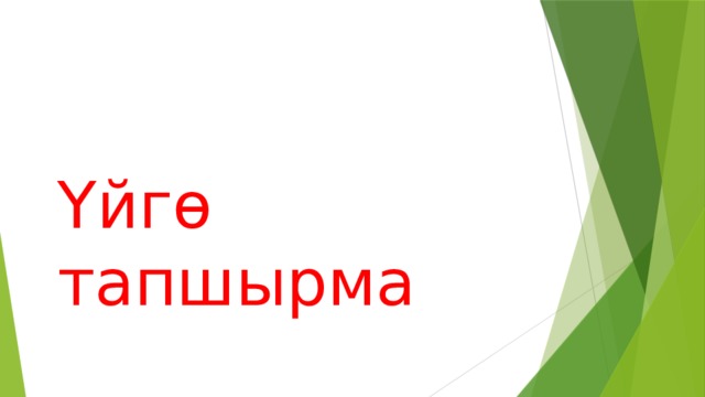 Үйгө тапшырма 