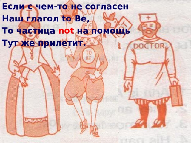 Если с чем-то не согласен Наш глагол to  Be , То частица not  на помощь Тут же прилетит. 