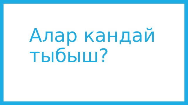 Алар кандай тыбыш? 