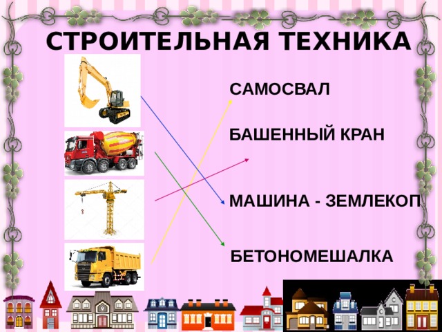 СТРОИТЕЛЬНАЯ ТЕХНИКА   САМОСВАЛ   БАШЕННЫЙ КРАН  МАШИНА - ЗЕМЛЕКОП   БЕТОНОМЕШАЛКА 