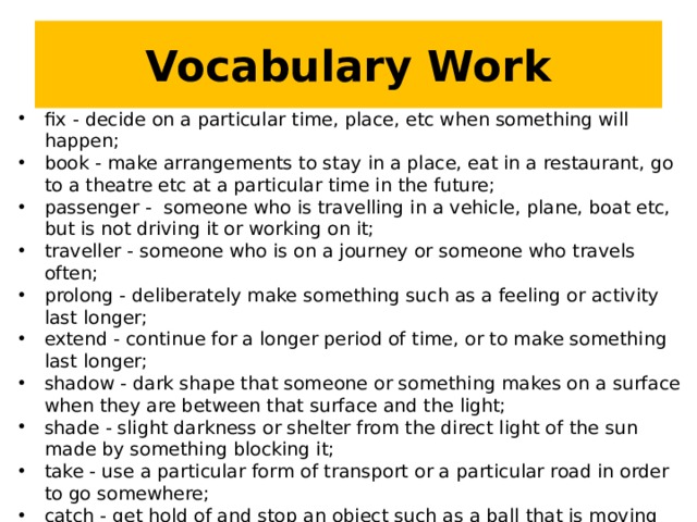 Vocabulary Work