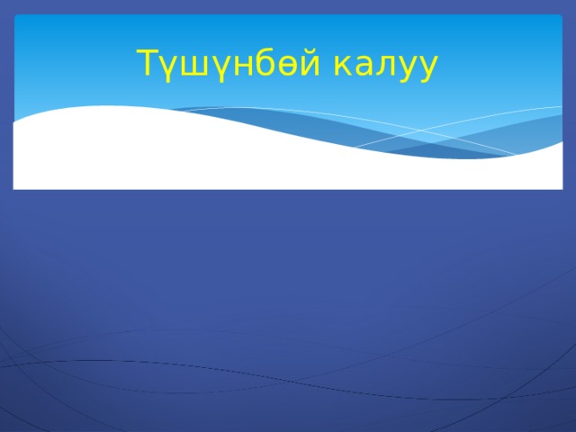 Түшүнбөй калуу 