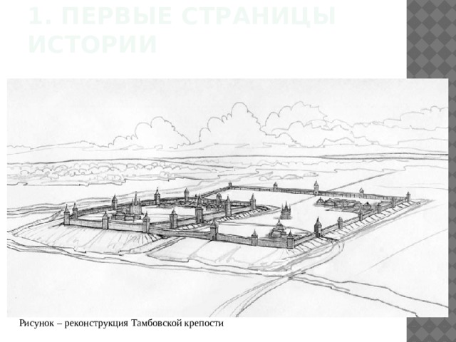 1. Первые страницы истории Рисунок – реконструкция Тамбовской крепости 