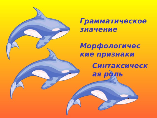 Грамматическое значение Морфологические признаки Синтаксическая роль