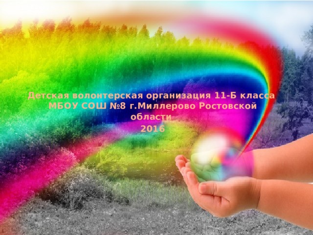 Детская волонтерская организация 11-Б класса  МБОУ СОШ №8 г.Миллерово Ростовской области 2016     