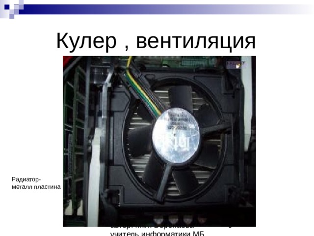  Кулер , вентиляция Радиатор- металл пластина 