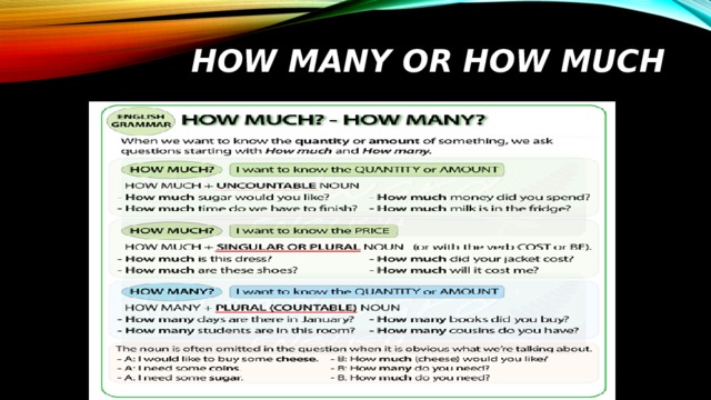 How many or how much 