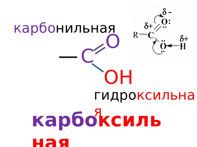 карбо нильная О С ОН гидро ксильная карбо ксильная 