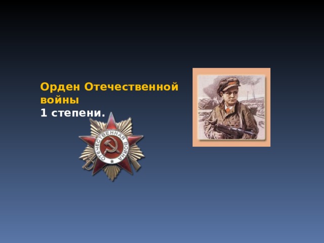 Орден Отечественной войны 1 степени. 