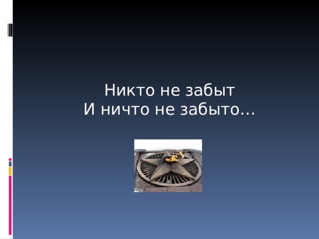 Никто не забыт И ничто не забыто… 