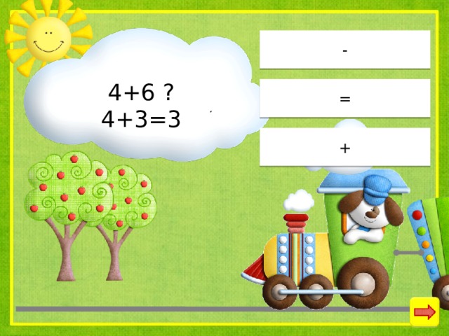 - 4+6 ? 4+3=3 = + 