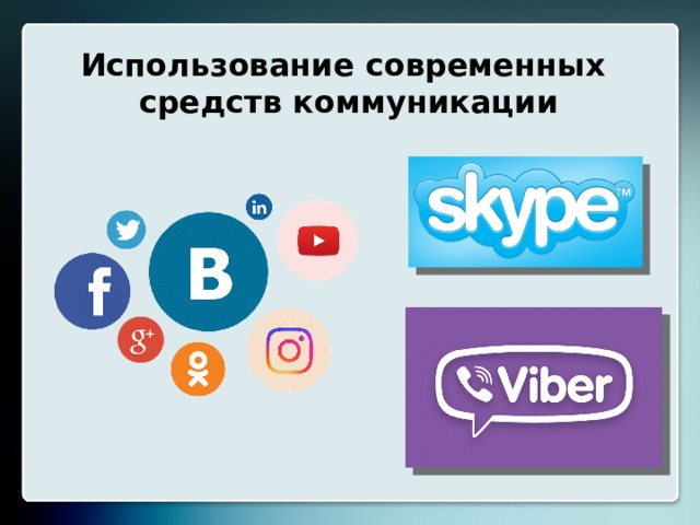 Использование современных средств коммуникации 