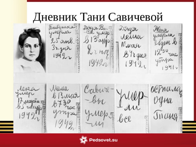 Дневник Тани Савичевой