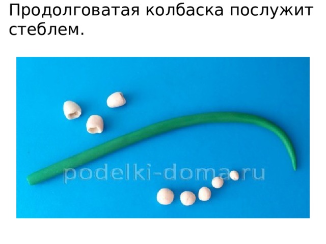 Продолговатая колбаска послужит стеблем.   