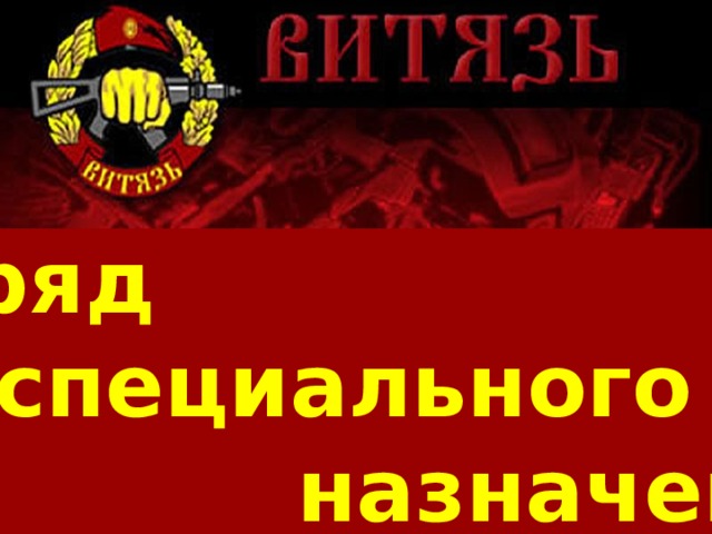 Отряд  специального  назначения 