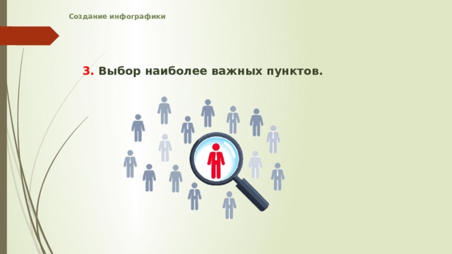 Создание инфографики    3. Выбор наиболее важных пунктов. 