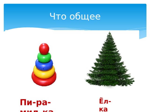 Что общее Пи-ра-мид-ка Ёл-ка 