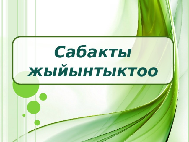 Сабакты жыйынтыктоо 