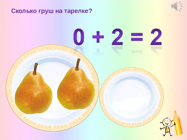 Сколько груш на тарелке? 