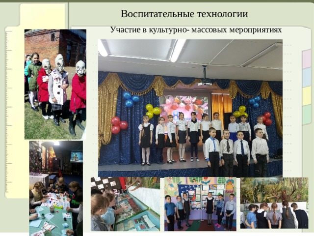 Воспитательные технологии  Участие в культурно- массовых мероприятиях 